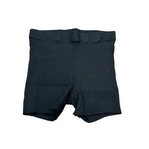 NWT Cotton Citizen Womens Ribbed Bike Shorts Elastic Waist Cycling Black Size M